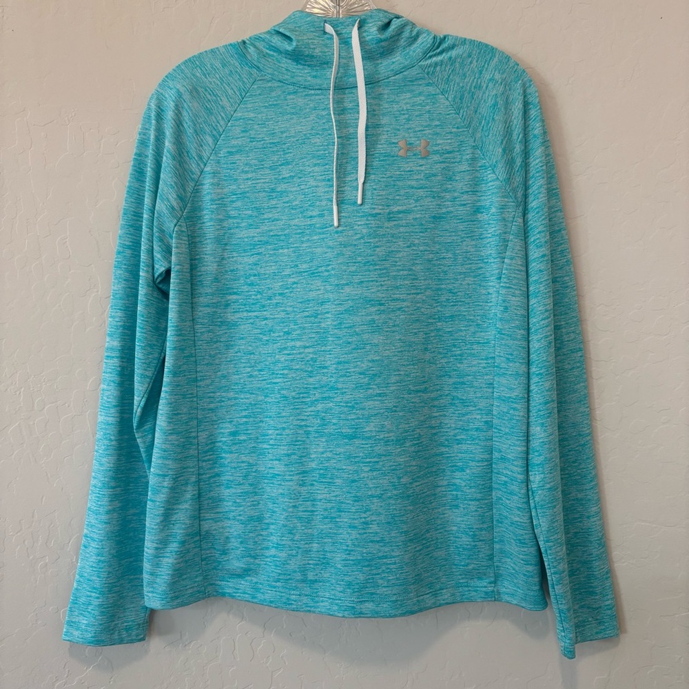 UNDER ARMOUR Tech Long Sleeve Hoodie Sweatshirt Teal Blue Uline Size Medium